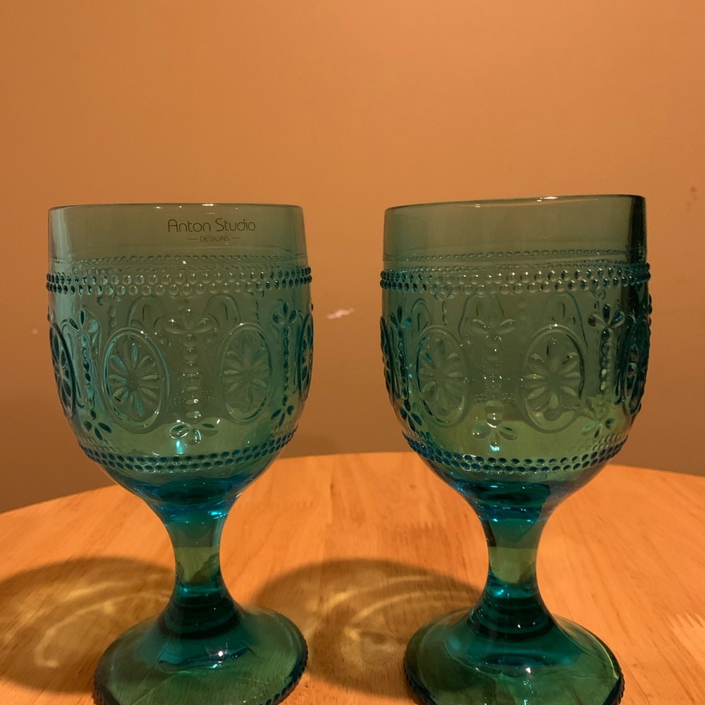 Two Anton Studio Designs Water Goblets